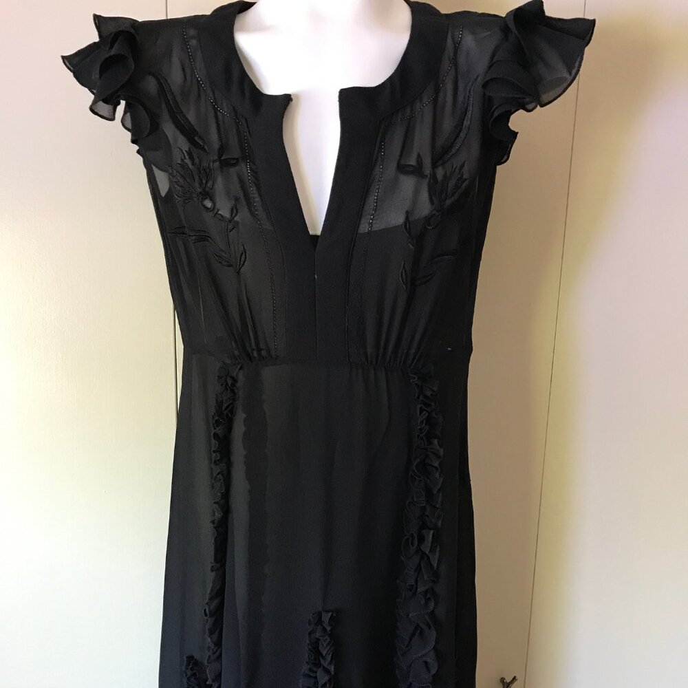 Temperly London Black Sheer Dress, Size 8